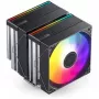 CPU dzesētājs Jonsbo CB80 divtorņu ar 2 × 120mm PWM RGB ventilatoriem — melns