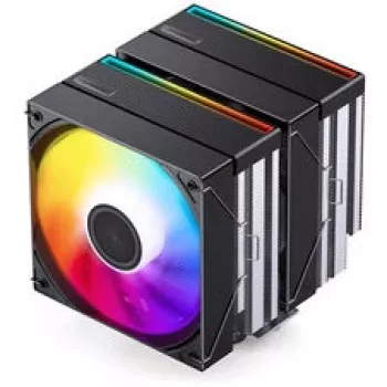 CPU dzesētājs Jonsbo CB80 divtorņu ar 2 × 120mm PWM RGB ventilatoriem — melns