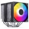 CPU dzesētājs Jonsbo CB80 divtorņu ar 2 × 120mm PWM RGB ventilatoriem — melns
