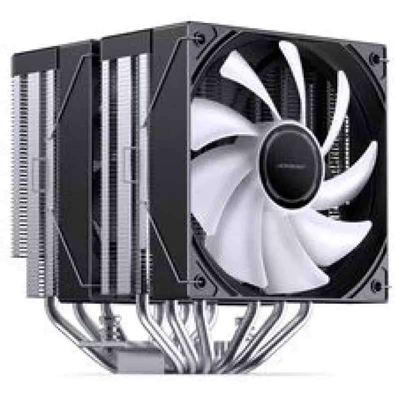 CPU dzesētājs Jonsbo CB80 divtorņu ar 2 × 120mm PWM RGB ventilatoriem — melns