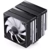 CPU dzesētājs Jonsbo CB80 divtorņu ar 2 × 120mm PWM RGB ventilatoriem — melns