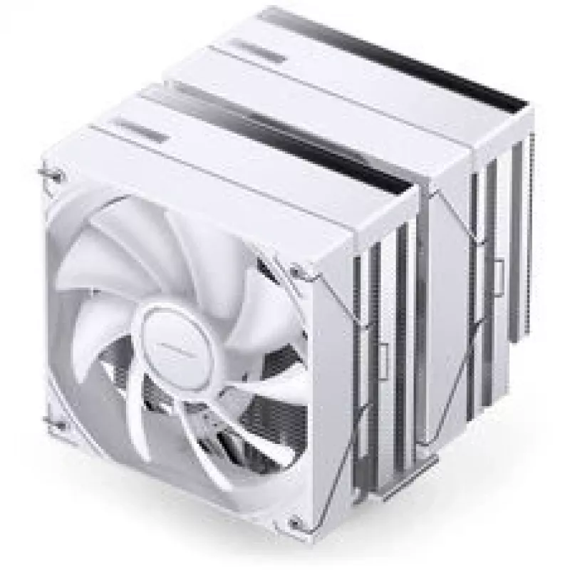 CPU dzesētājs Jonsbo CB80 Dual-Tower ar 2×120mm PWM ARGB ventilatoriem — balts