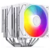 CPU dzesētājs Jonsbo CB80 Dual-Tower ar 2×120mm PWM ARGB ventilatoriem — balts