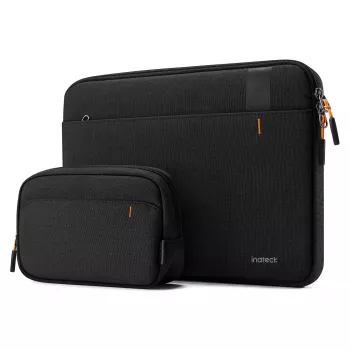 Uzmavas futrālis Inateck LB01011 klēpjdatoriem līdz 38,9 cm (15,3 collas) — melns, 1 priekšējā kabata