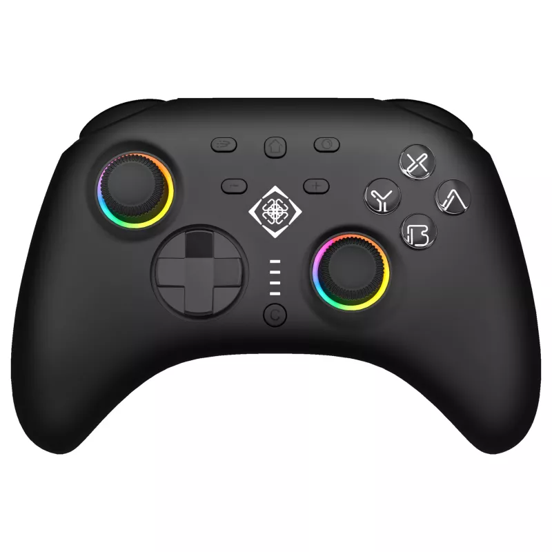 Spēļu kontrolieris Deltaco GAM-198 Melns — Bluetooth un USB (Type-C) priekš Nintendo Switch, Switch 2, Switch OLED, Android, PC