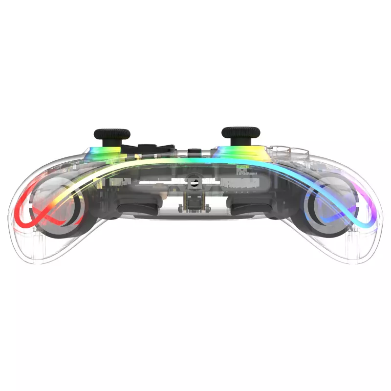 Spēļu kontrolieris Deltaco Gaming GAM-198-T caurspīdīgs Bluetooth/USB USB-C, paredzēts Nintendo Switch, Switch 2, Switch OLED, Android, PC