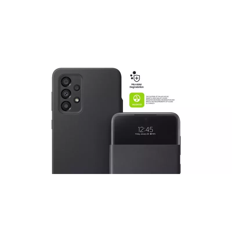 Samsung EF-EA336PBEGEW maciņš-apvalks Galaxy A33 5G, saderīgs ar 6,4 collu ekrāniem, melns, 1 kartes kabatiņa