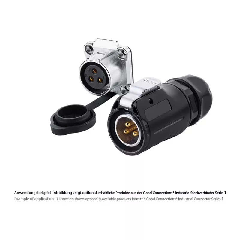 Good Connections IC01-20P303 - S1 - Strāvas (3 kontaktu) - Melns - taisns - Metāls - Plastmasa - Zelts - vara sakausējums