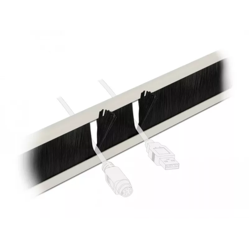 Kabeļu pārvaldības panelis DeLOCK 19 collu kabelis Management Brush Strip bez instrumentiem 2U pelēks
