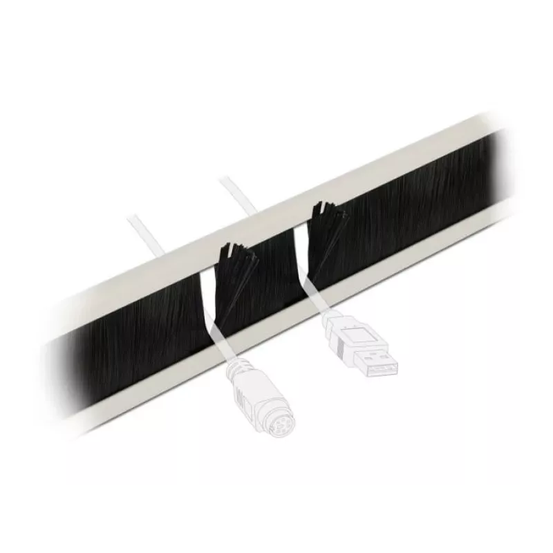 Kabeļu pārvaldības panelis DeLOCK 19 collu kabelis Management Brush Strip bez instrumentiem 2U pelēks