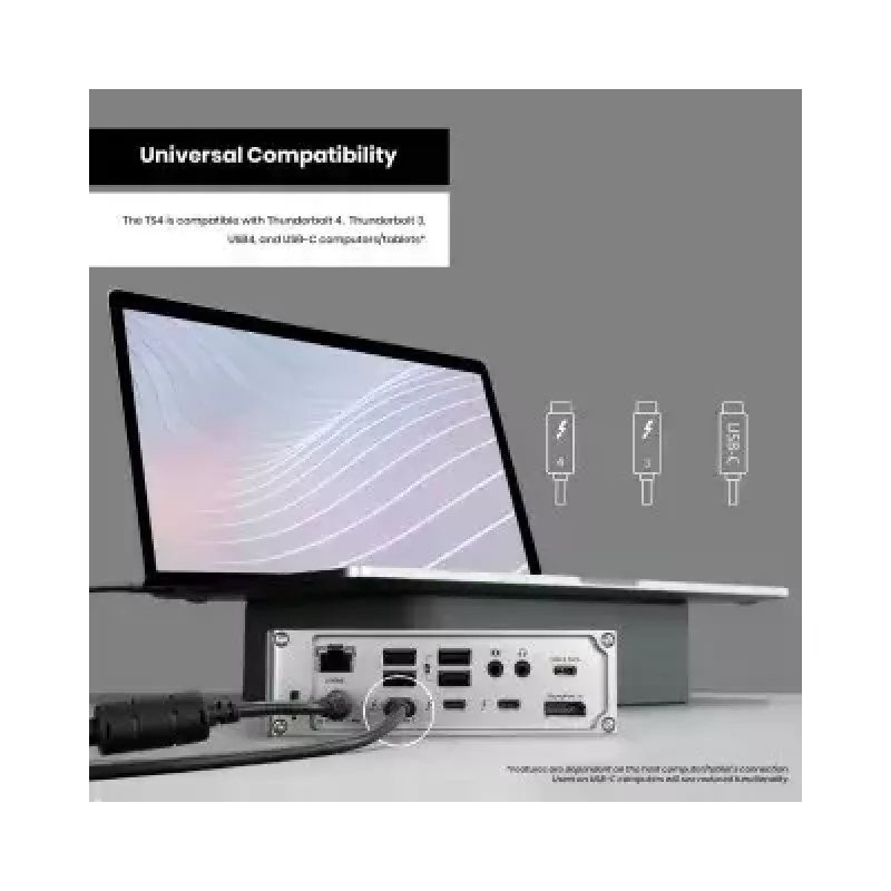 CalDigit TS4 pelēks USB centrmezgls 98W strāvas piegāde 100000 Mbit/s Ethernet