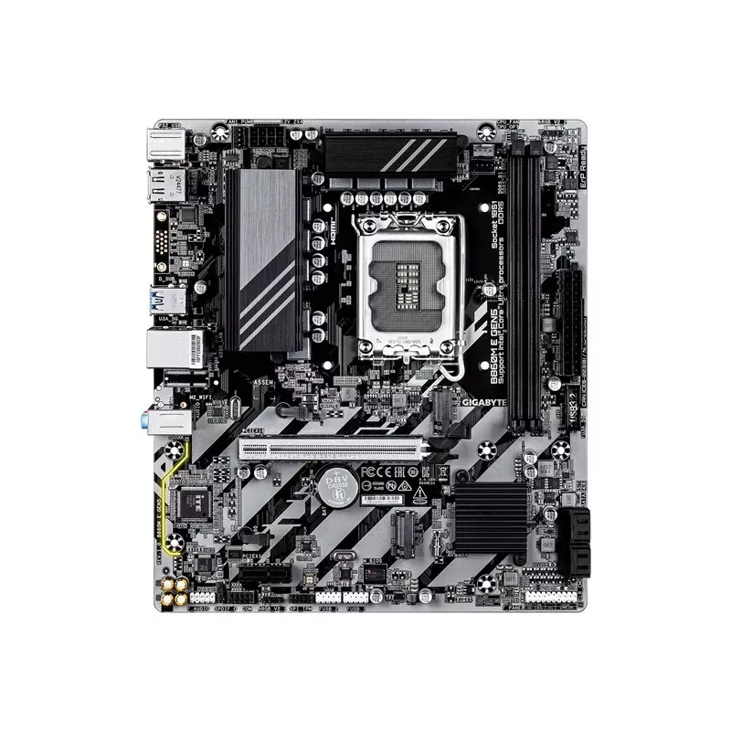 Mātesplate GIGABYTE B860M E GEN5 LGA1851 Intel Core Ultra procesoriem, DDR5 līdz 8800MHz (O.C.), 2x PCIe 4.0 M.2, 1GbE