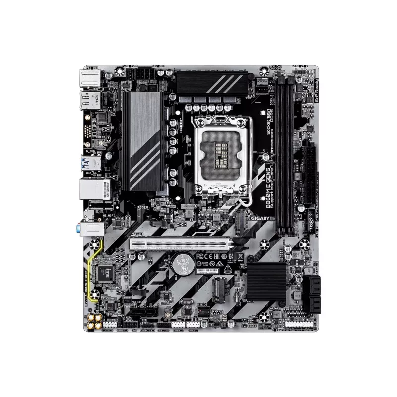 Mātesplate GIGABYTE B860M E GEN5 LGA1851 Intel Core Ultra procesoriem, DDR5 līdz 8800MHz (O.C.), 2x PCIe 4.0 M.2, 1GbE
