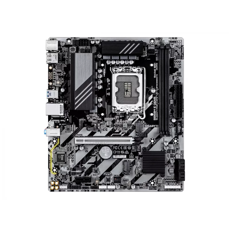 Mātesplate GIGABYTE B860M E GEN5 LGA1851 Intel Core Ultra procesoriem, DDR5 līdz 8800MHz (O.C.), 2x PCIe 4.0 M.2, 1GbE