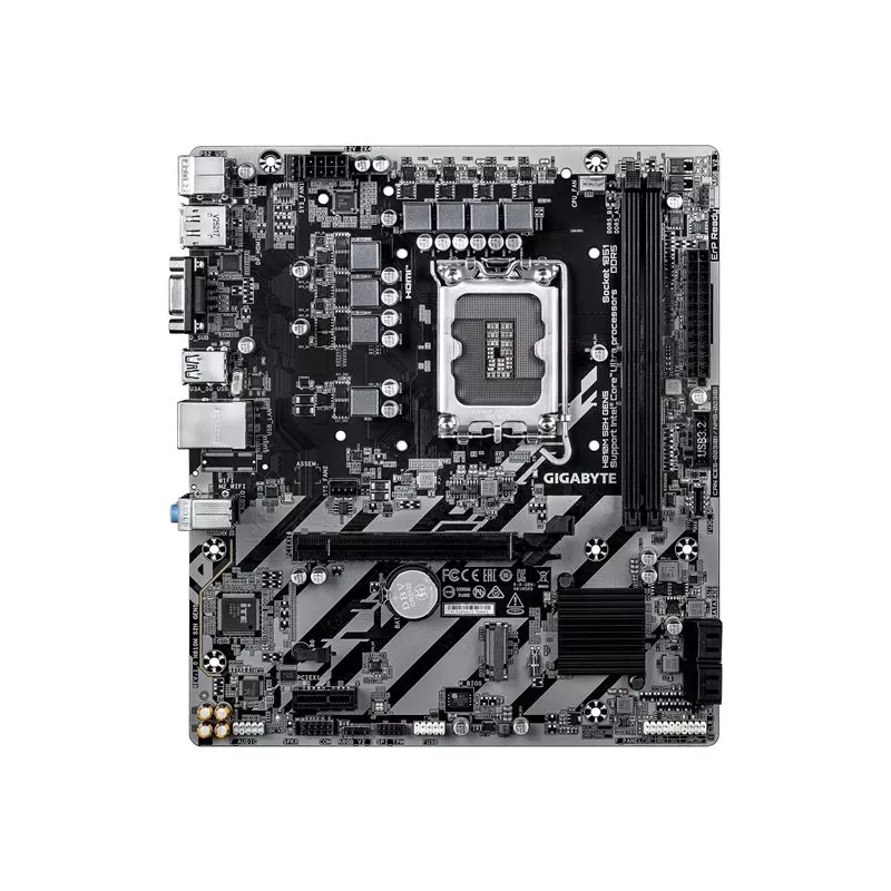 GIGABYTE H810M S2H GEN5 Micro ATX mātesplate — LGA 1851, Intel H810, 2×DIMM DDR5 līdz 6400 MHz, 1×PCIe 4.0 M.2, 1 GbE