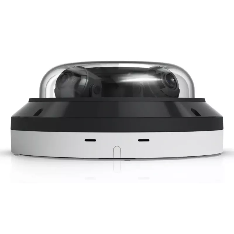 IP kupolveida drošības kamera UBIQUITI AI Multi Sensor 4 — 3840×2160, 360° skata leņķis, 2,33× optiskā tālummaiņa, griestu stiprinājums, vadu savienojums (balta/melna)