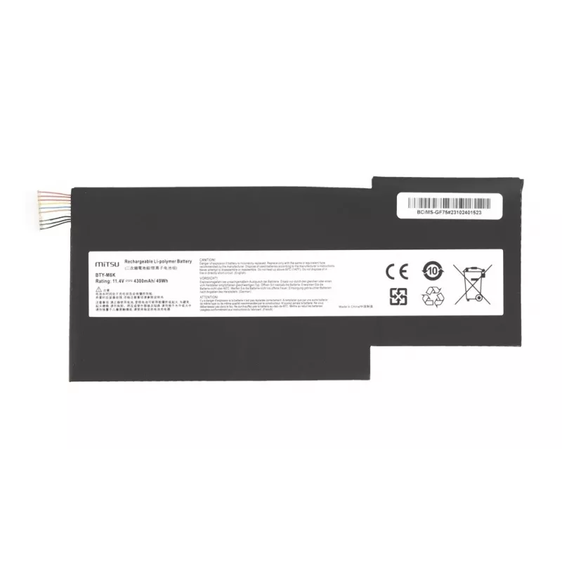 Baterija MITSU BTY-M6K MS-17B4 11.4V 4300mAh (49Wh) MSI klēpjdatoriem