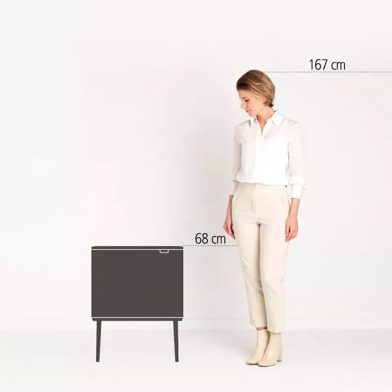 Brabantia Bo Touch tvertne 34 L 2 grozi bēša platums 540 mm dziļums 312 mm augstums 680 mm