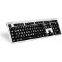 Tastatūra LogicKeyboard LKB-LPRNTWB-CWMU-DE pilna izmēra vadu USB mehāniskā QWERTZ vācu, melna/sudrabota/balta