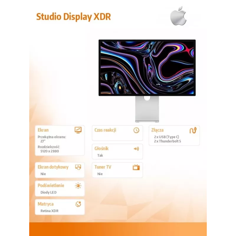 Monitors Apple Studio Display XDR ar Nano-texture stiklu, slīpuma un augstuma regulējamu statīvu