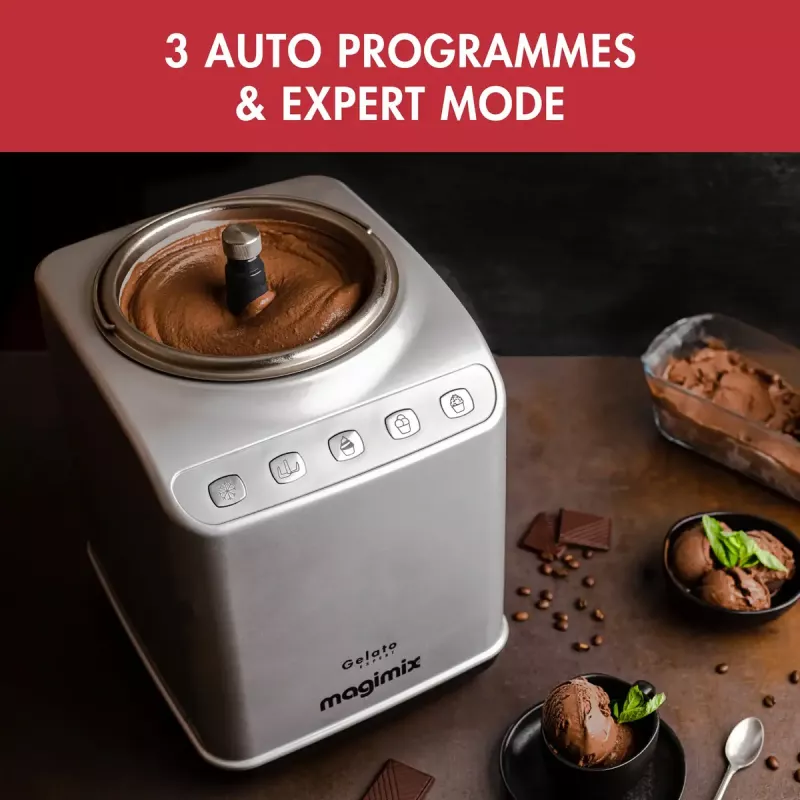 Magimix Gelato Expert kompresora saldējuma pagatavošanas iekārta, 2 L, 180 W, nerūsējošais tērauds