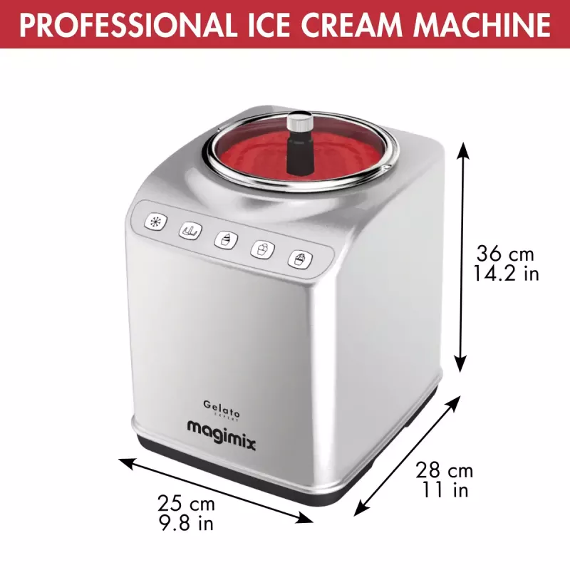 Magimix Gelato Expert kompresora saldējuma pagatavošanas iekārta, 2 L, 180 W, nerūsējošais tērauds