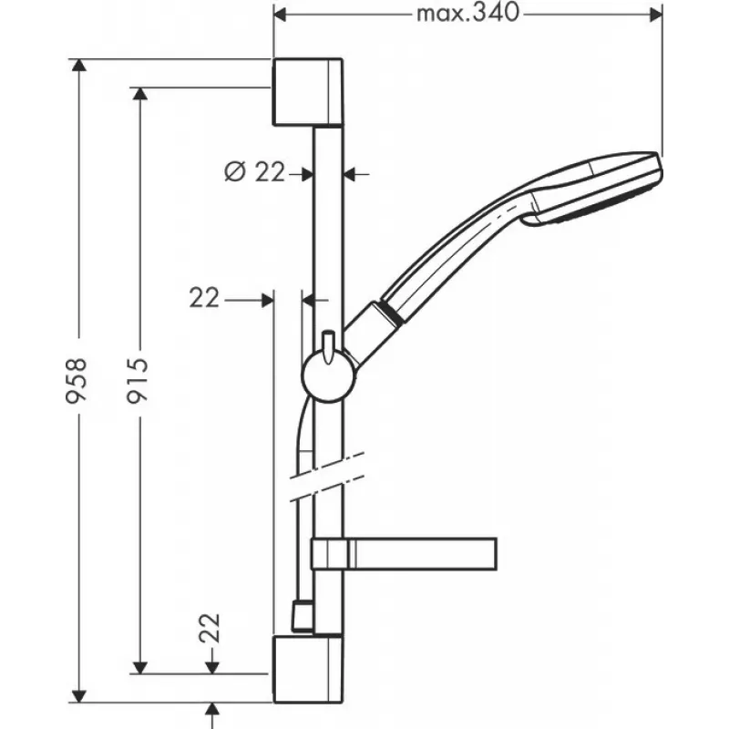 Dušas sistēma Hansgrohe Croma 100 27771000 hroms