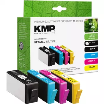 KMP kārtridžs HP Nr.364XL N9J74AE melna, ciāna, fuksīna, dzeltena atjaunots
