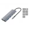 CONCEPTRONIC 10-1 Dokstacija USB-C->HDMI/2xUSB-C/3xUSB-A/+ 20cm pelēka