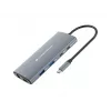CONCEPTRONIC 10-1 Dokstacija USB-C->HDMI/2xUSB-C/3xUSB-A/+ 20cm pelēka