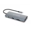 CONCEPTRONIC 10-1 Dokstacija USB-C->HDMI/2xUSB-C/3xUSB-A/+ 20cm pelēka