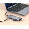 CONCEPTRONIC 10-1 Dokstacija USB-C->HDMI/2xUSB-C/3xUSB-A/+ 20cm pelēka
