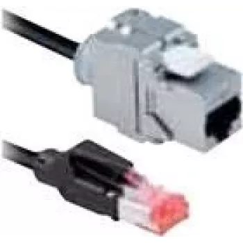 Ethernet komutācijas kabelis Bachmann CAT6a RJ45 5 m — Cat6a, RJ-45 savienotāji, niķelēti kontakti, 10 Gbps