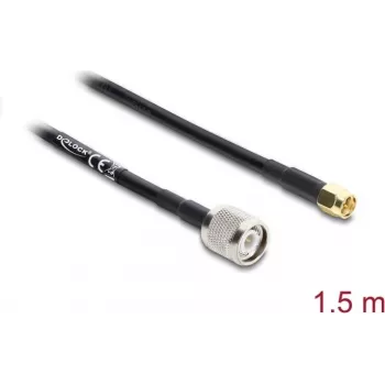 Koaksiālais antenas kabelis DELOCK TNC tēviņš uz SMA tēviņš RG-58 C/U 1,5 m