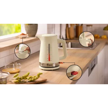 Bosch MyMoment elektriskā tējkanna 1,7 L 2400 W krēma krāsā