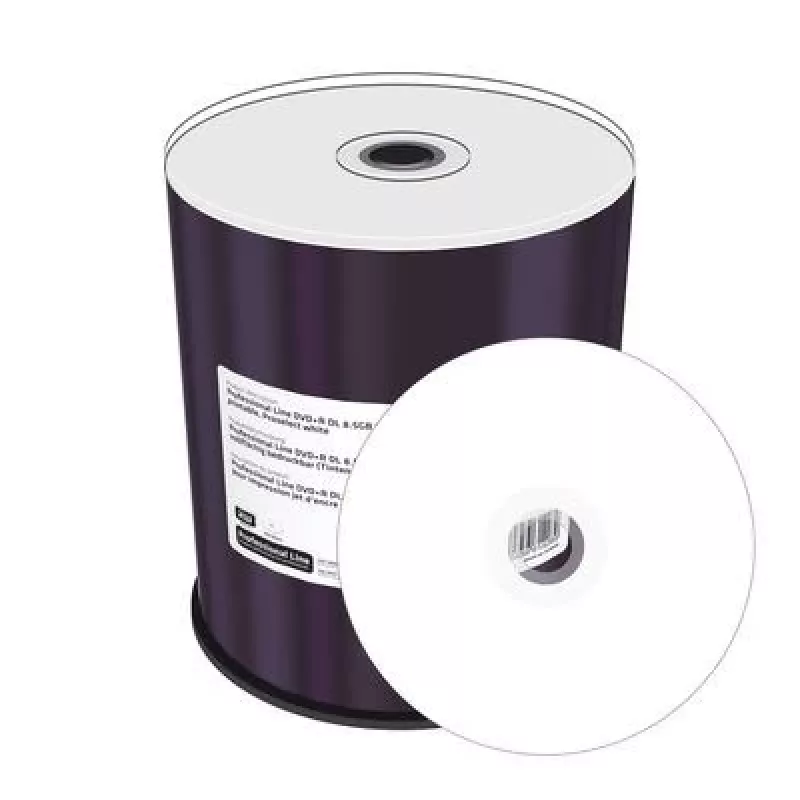 MediaRange DVD+R 8.5GB 100gab 8x Balts pilnībā apdrukājams Cakebo