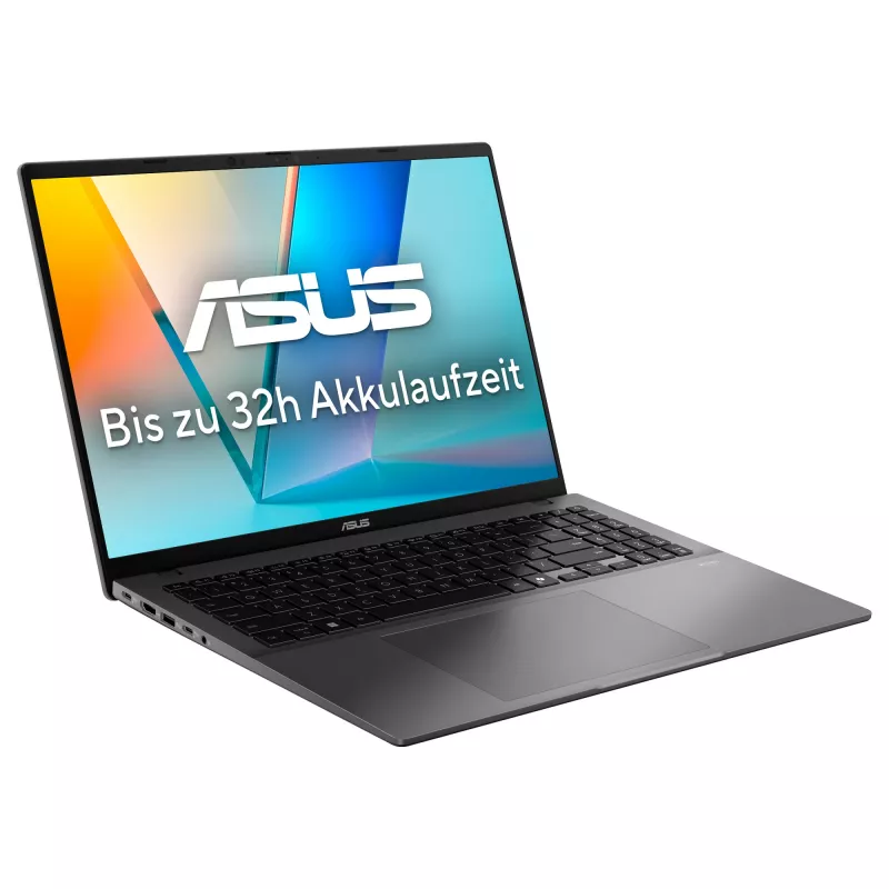 ASUS Vivobook S16 S3607VA-RP142W klēpjdators, 16 collu WUXGA, Intel Core 7 240H, 16 GB RAM, 1 TB SSD, Windows 11 Home, pelēks