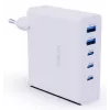 Verico MOJO GaN 140W Multi-Port USB-C un USB-A ātrais lādētājs klēpjdatoriem, viedtālruņiem un planšetdatoriem, balts