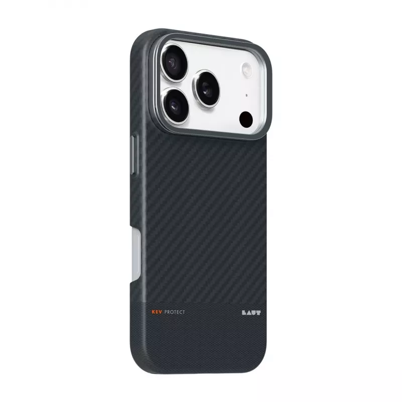Mobilā tālruņa vāciņš Zagg International LAUT KEV PROTECT iPhone 17 Pro Max, aramīda, 6,9 collu (17,5 cm), melns, galda statīvs