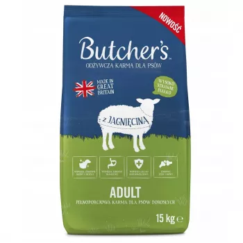 butcher's Dog Food Oriģināls — jēra recepte, sausā barība, 15 kg maiss