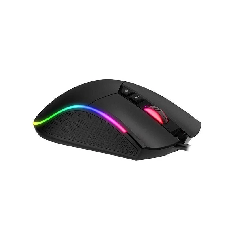 Spēļu pele HAVIT MS1001S V2 optiskais sensors RGB vadu melni pelēka