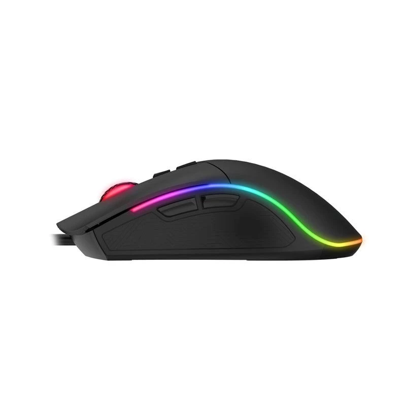 Spēļu pele HAVIT MS1001S V2 optiskais sensors RGB vadu melni pelēka