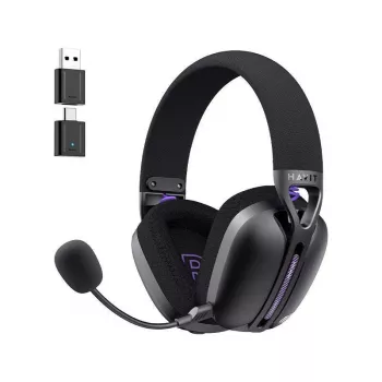 Spēļu austiņas HAVIT Fuxi-H3 Plus — vadu stereo austiņas ar mikrofonu (melnas)