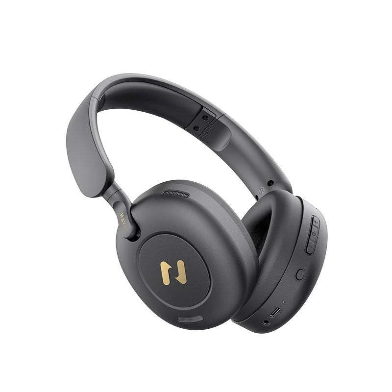 Apkārtējās Bluetooth austiņas HAVIT H655BT PRO — bezvadu audio, iebūvēts mikrofons, melnas