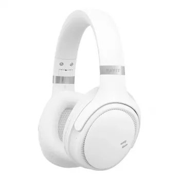 Bezvadu Bluetooth austiņas HAVIT H630BT — uz auss, Bluetooth, iebūvēts mikrofons, balta