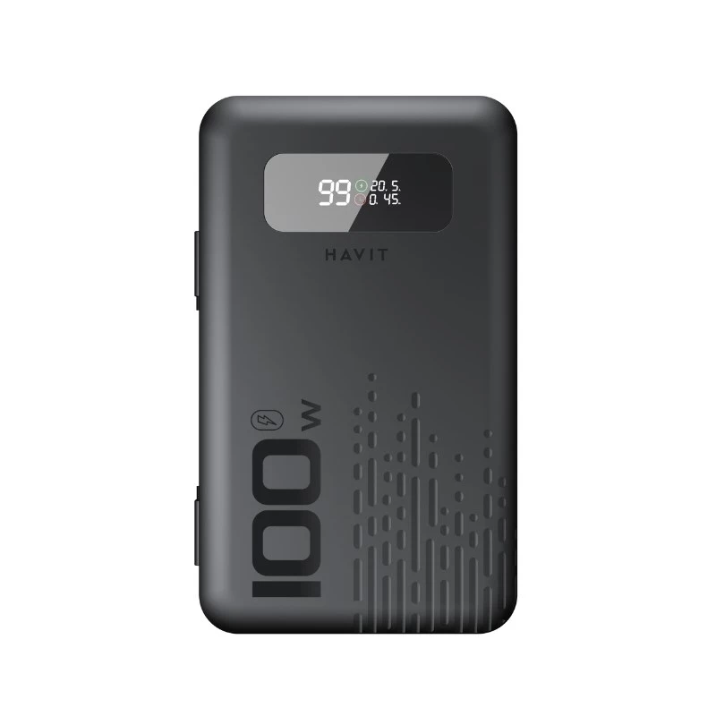 Pārnēsājams ārējais akumulators HAVIT PB5212 20000mAh — lielas ietilpības ārējais akumulators (melns)