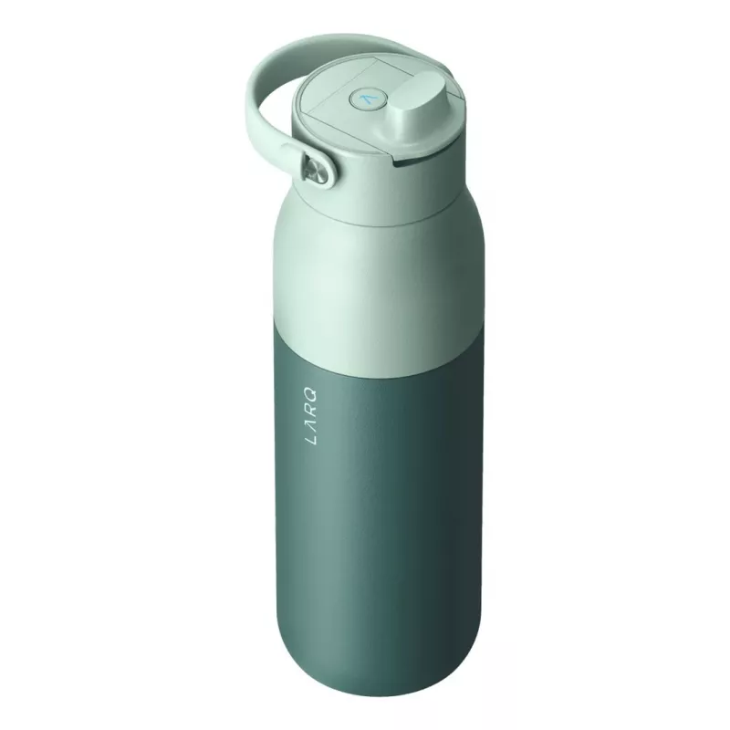 Nerūsējošā tērauda LARQ PureVis 2 pašattīroša ūdens pudele 680 ml, skrūvējams vāciņš, iebūvēta baterija, 20 dienu darbība, zaļa