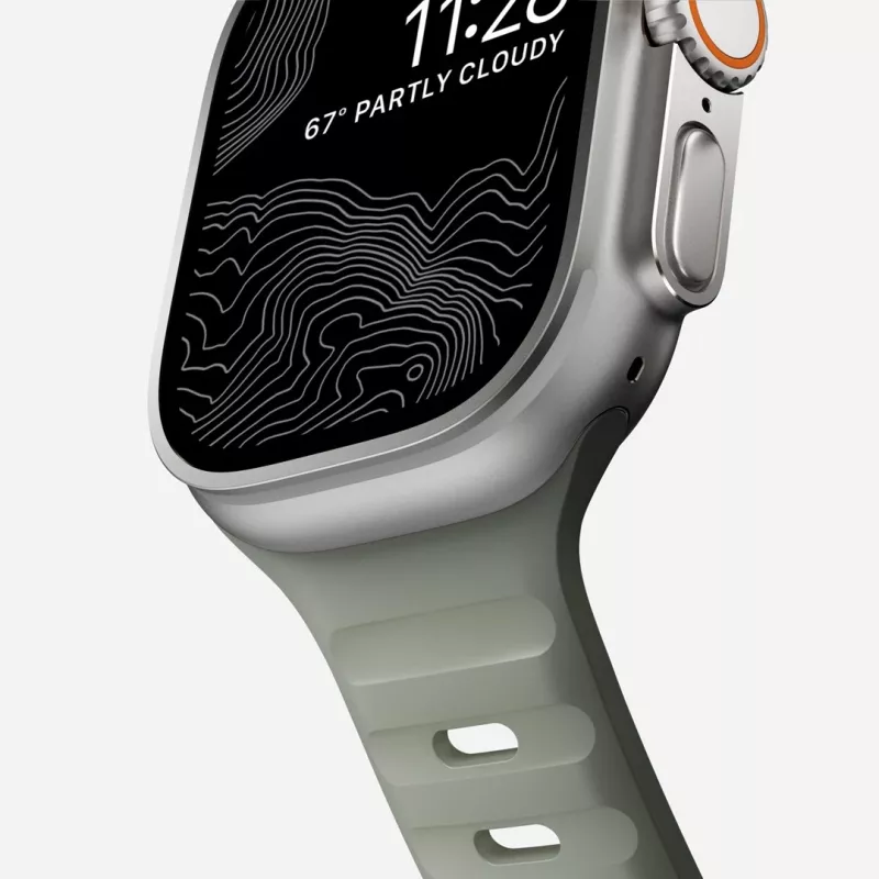 Nomad Sport Band pelēka Rubber for Smartwatch, Width 21.5 mm, Wrist 160–195 mm