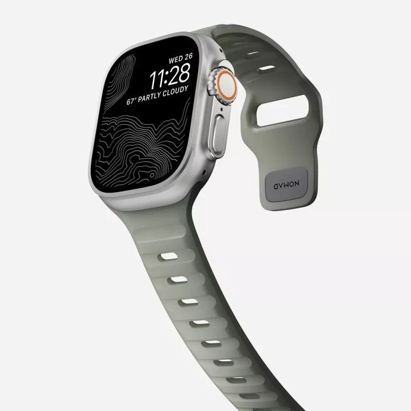 Nomad Sport Band pelēka Rubber for Smartwatch, Width 21.5 mm, Wrist 160–195 mm