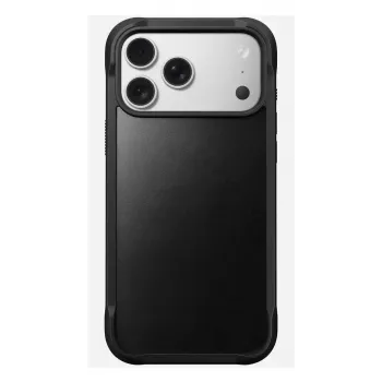 Mobilā tālruņa maciņš Nomad Rugged Leather vāciņš iPhone 17 Pro Max, vāciņš, āda + TPU + PC, piemērots 17,5 cm (6,9 collu) ekrānam, melns